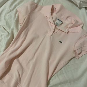 pink lacoste polo shirt